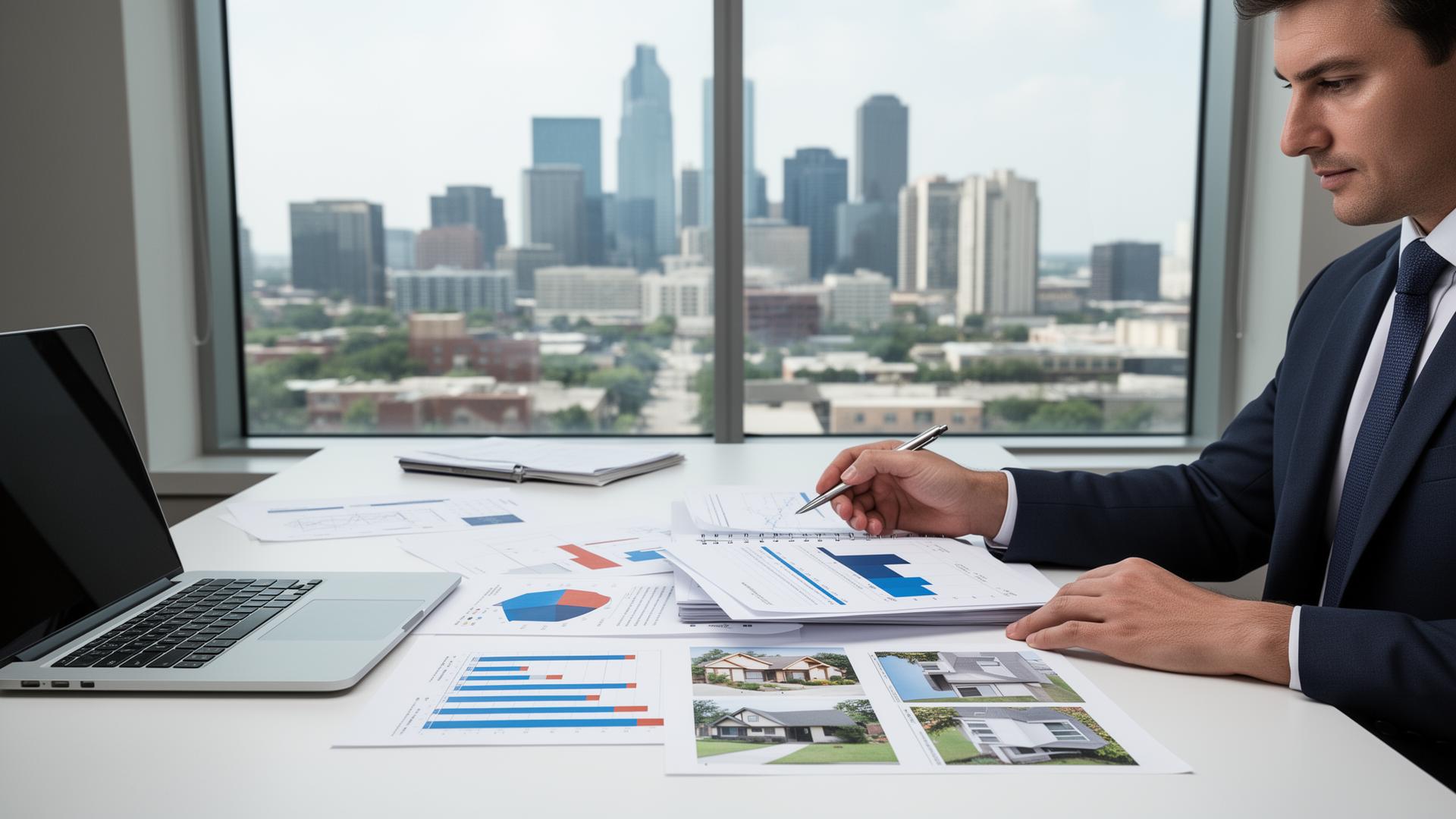 Real estate investor analyzing investment properties in Dallas