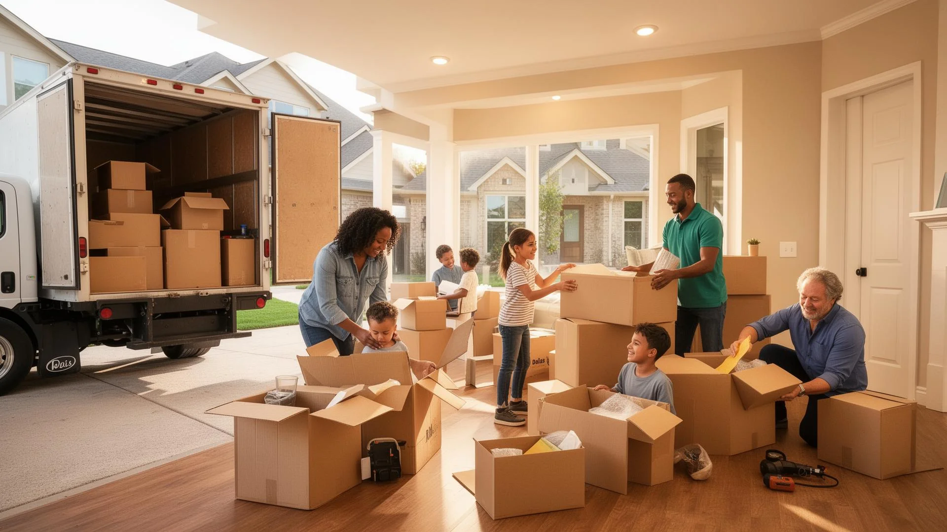 Family relocating to the Dallas-Fort Worth metroplex and moving into their new Texas home with Rainbow Realtors