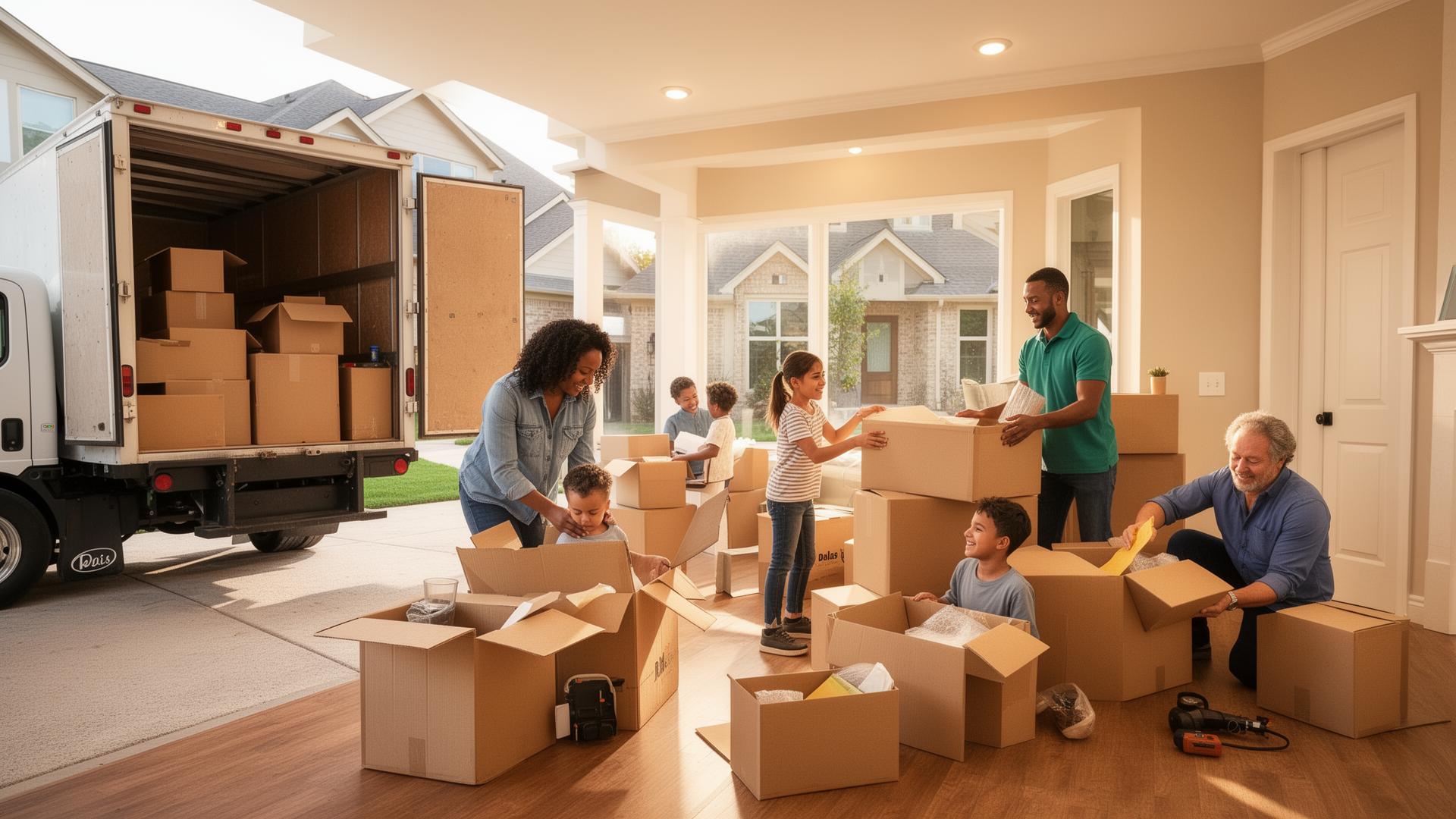Family moving into their new Dallas home
