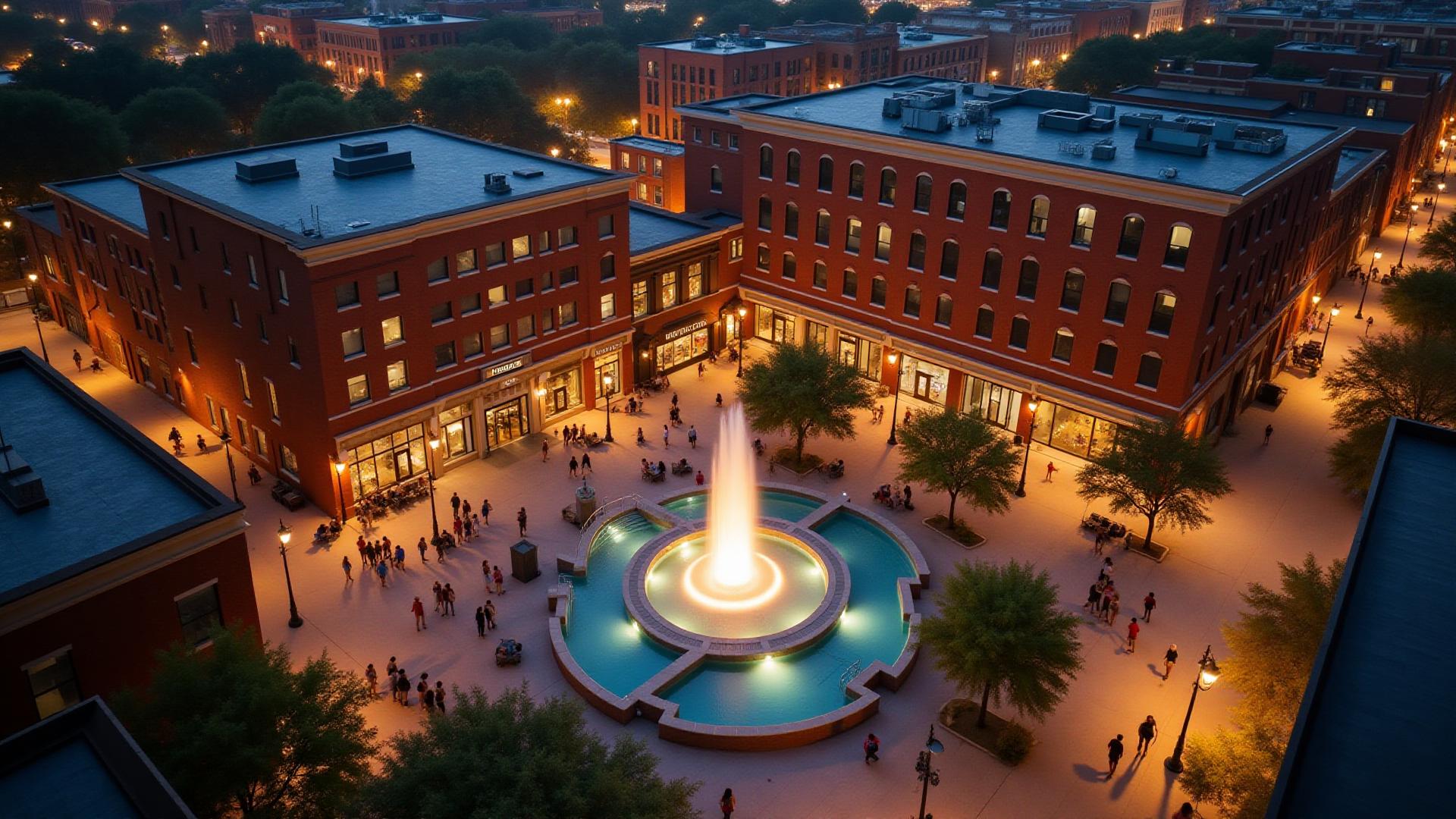Sundance Square Fort Worth downtown plaza with Bass Performance Hall and luxury condos showcasing urban living
